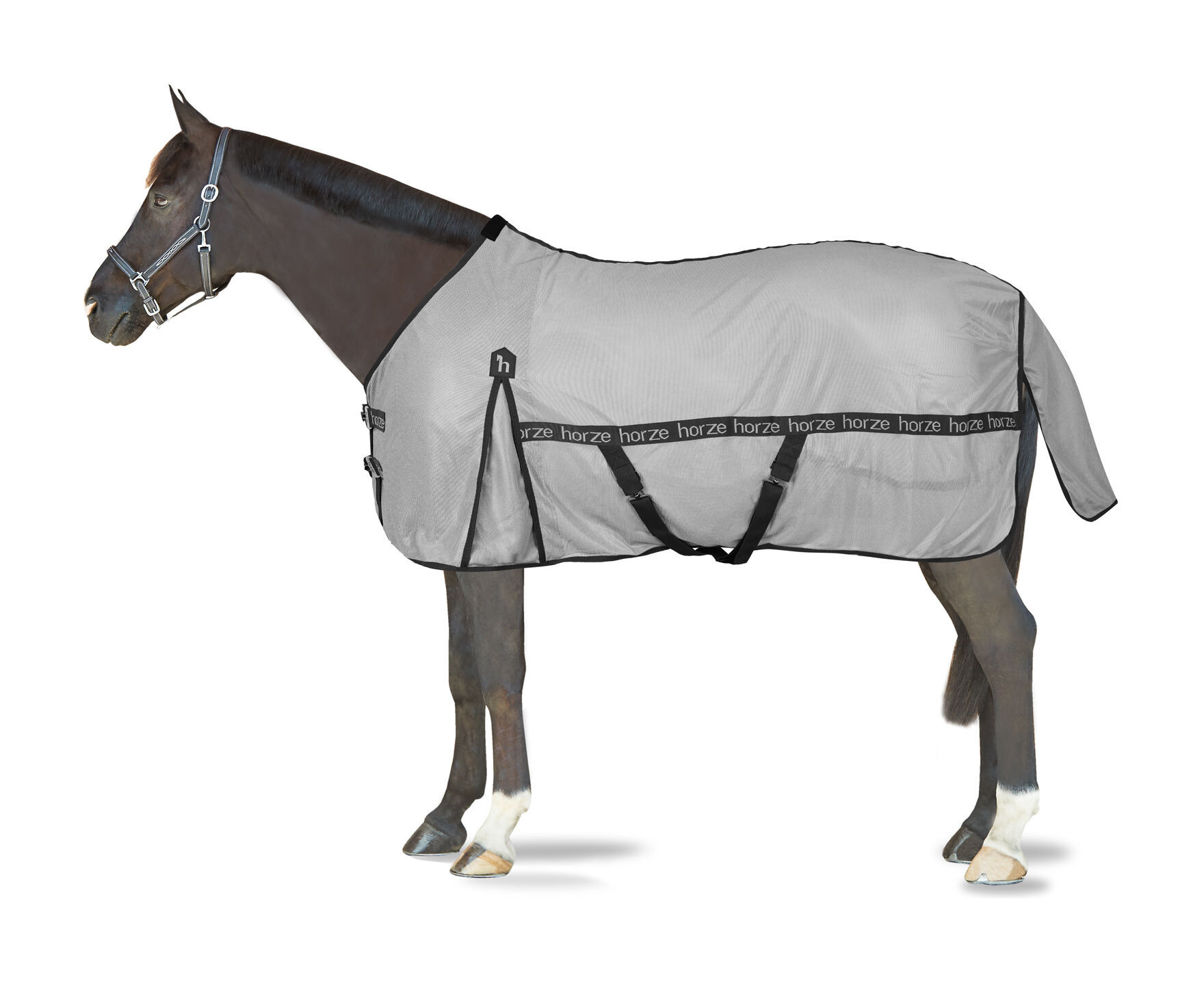 Capa anti-moscas Horze Paso Fino com proteção UV Cinza titânio Cinzento
