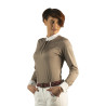 Polo Kavala feminino de mangas compridas Flags & Cup -  Cinzento-acastanhado