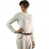 Polo Kavala feminino de mangas compridas Flags & Cup - Branco