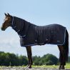 Capa de estábulo com forro Horze Glasgow com cobertura de pescoço 250 g - Azul escuro