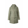 Casaco acolchoado Aurora Horze feminino com saia removível - Besouro verde