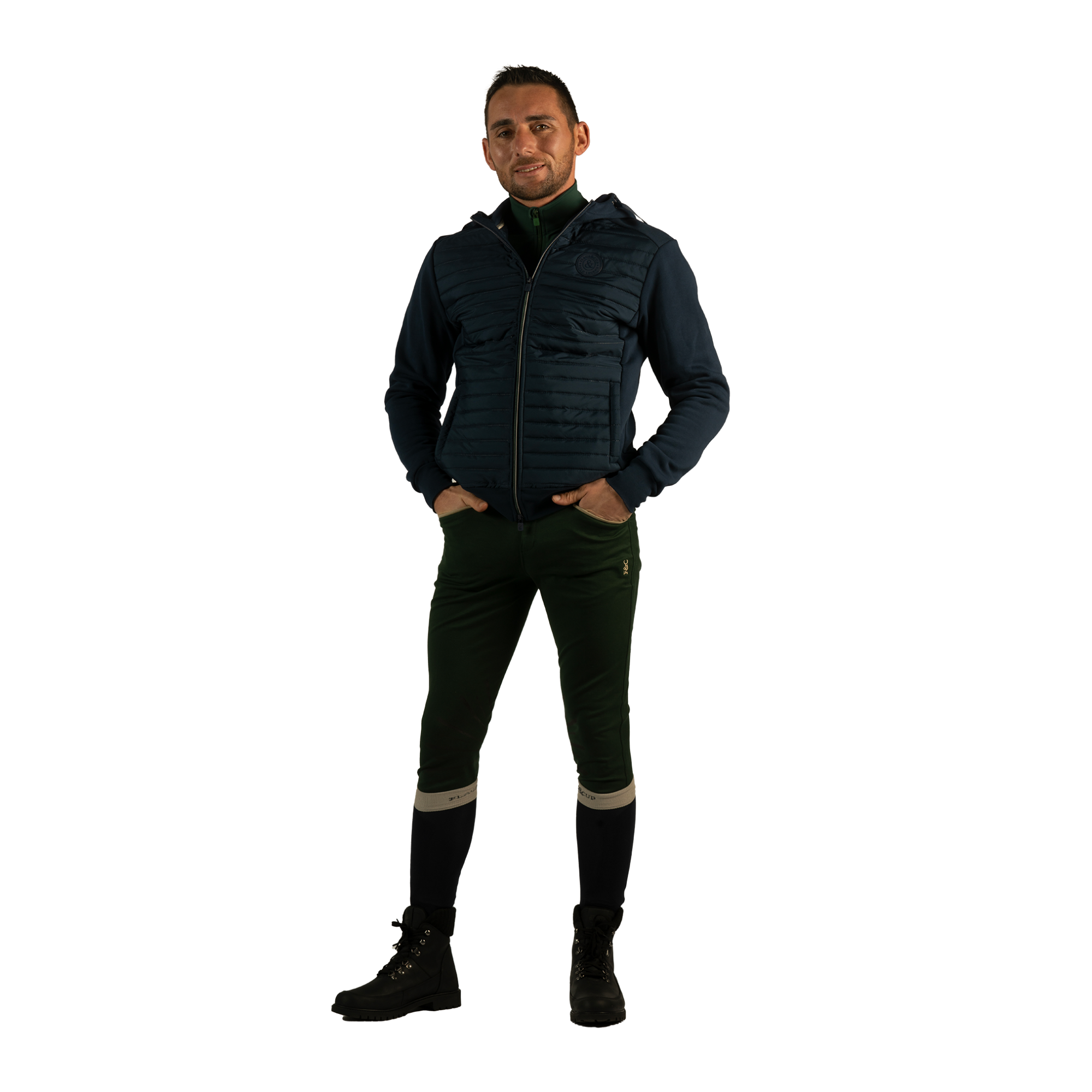 Casaco com fecho masculino bimatéria Sauvo Flags & Cup Azul-marinho