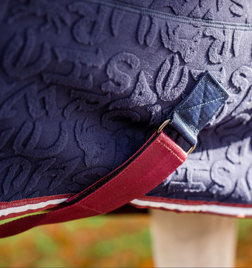 Manta polar Horseware em relevo Jersey Estampado HW azul-marinho