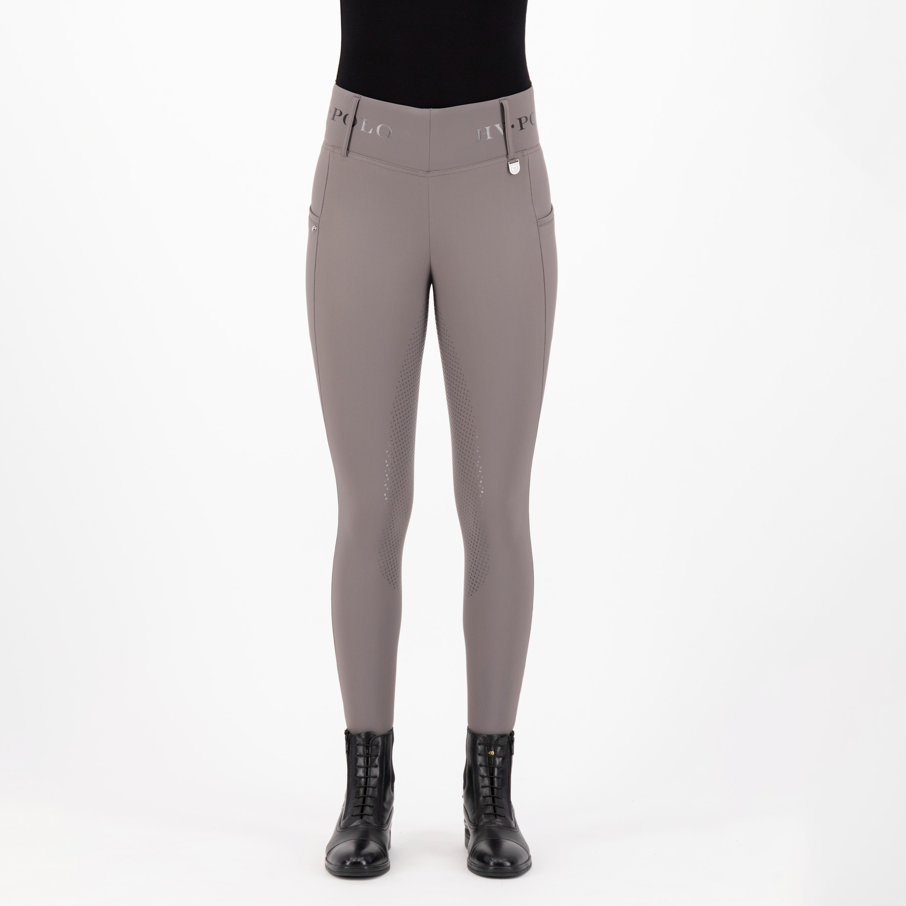 Legging de equitação HV Polo Favourite Cintura Alta FullGrip Areia escura Cinzento