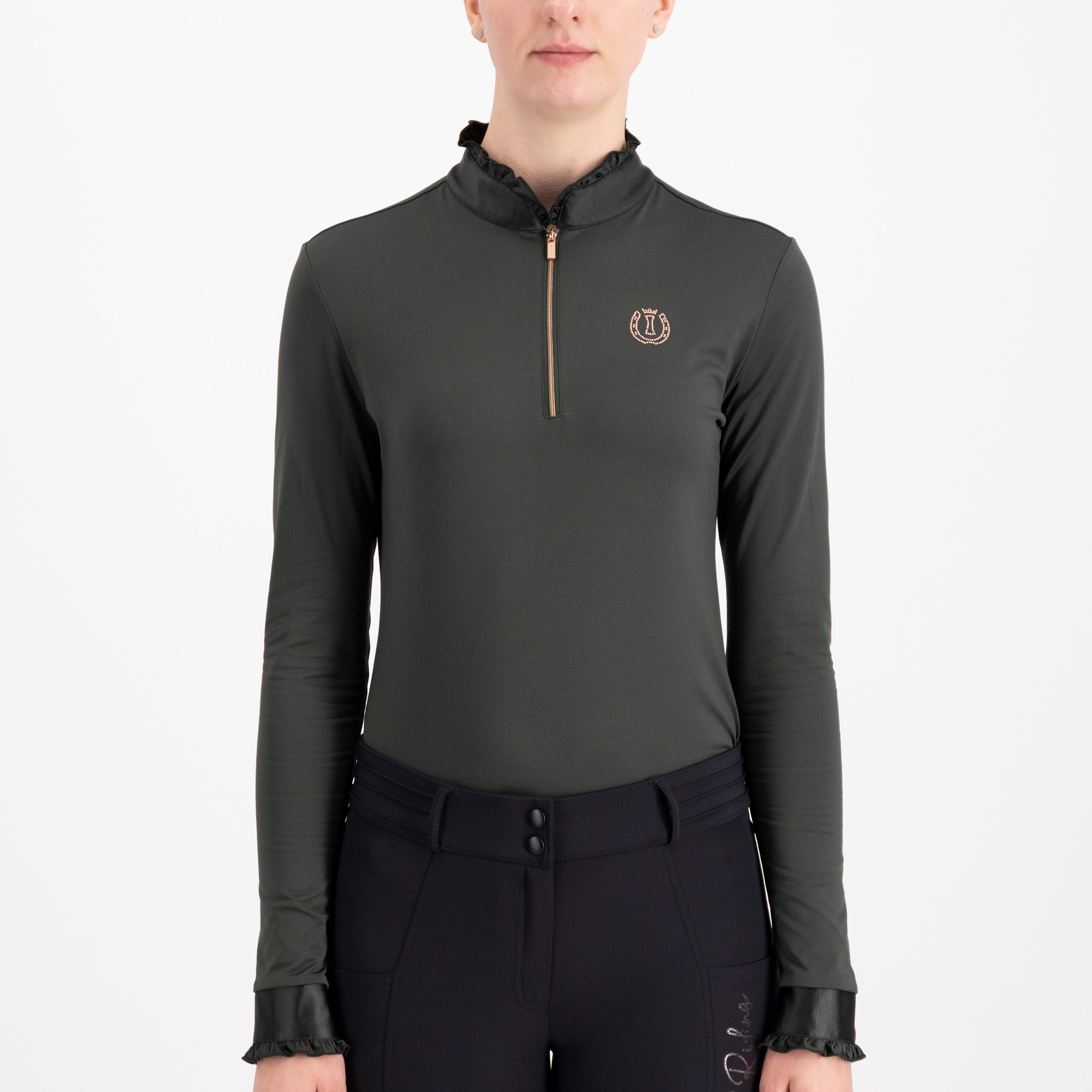 Top Imperial Riding Anna de manga comprida Floresta profunda Verde Top Imperial Riding Anna de manga comprida Floresta profunda Verde