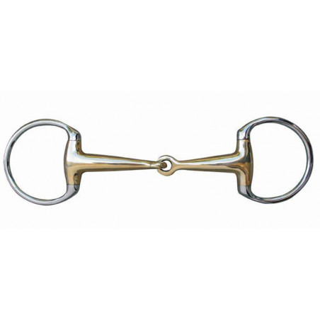 Mordedor com oliva 16 mm de maillechort e argolas de inox HKM