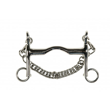 Mors de bridão em inox 16 mm corrente 7 cm HKM