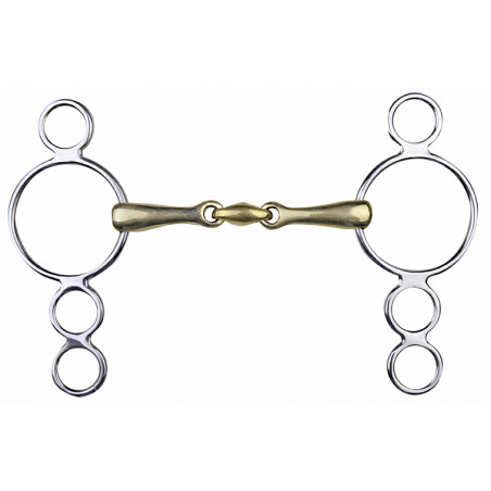 Mors pessoa em maillechort 16 mm anéis inox HKM