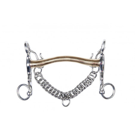 Mors de embocadura em maillechort 16 mm corrente 5 cm HKM