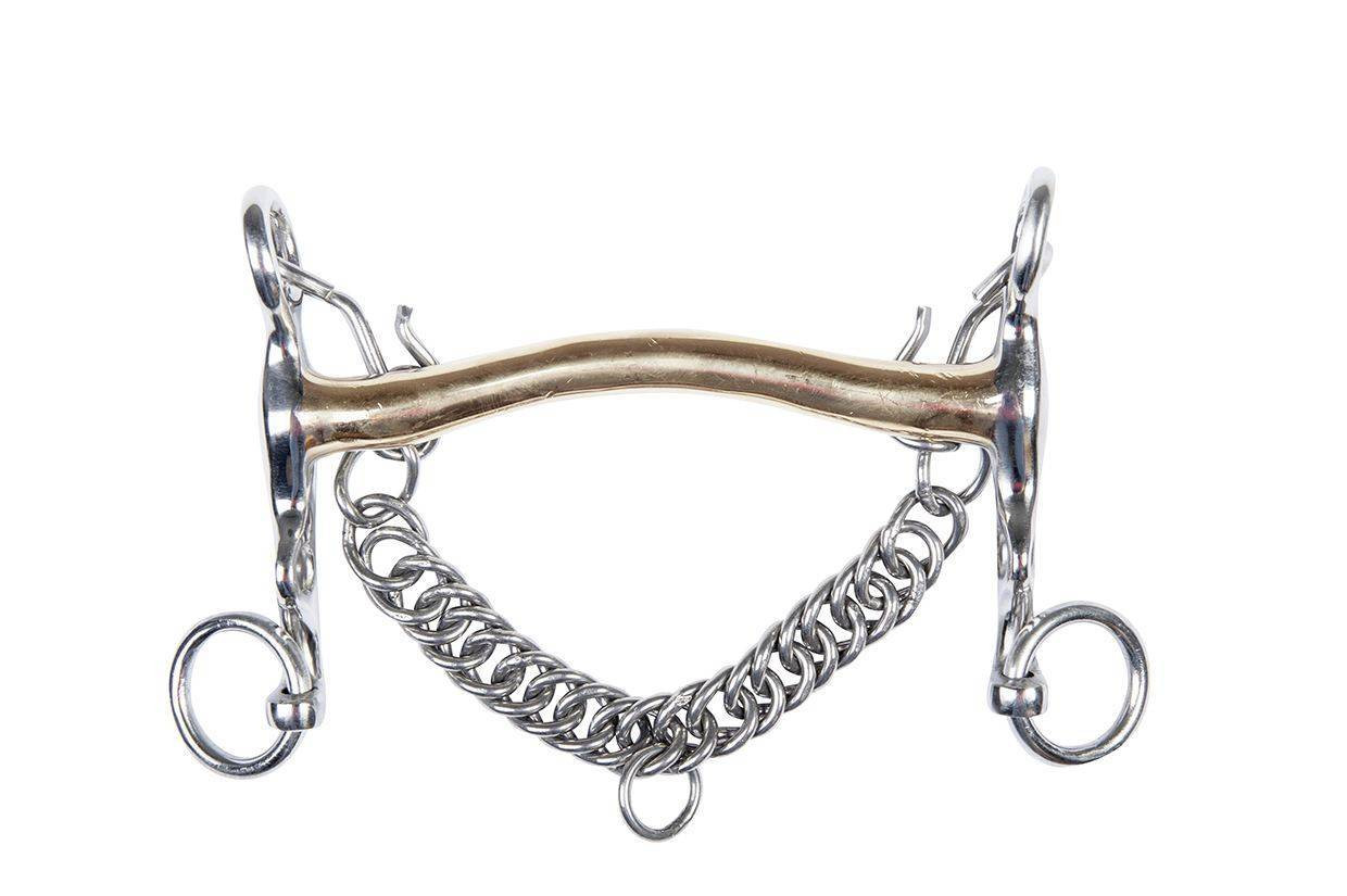 Mors de embocadura em maillechort 16 mm corrente 5 cm HKM