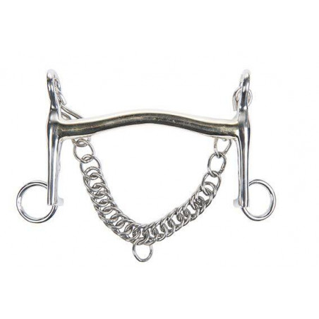 Mordedor de embocadura em maillechort 16 mm corrente 7 cm HKM