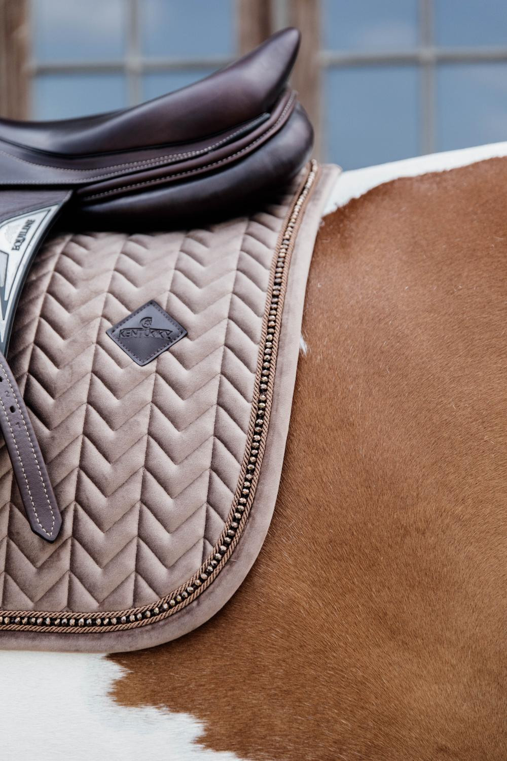 Sela de salto Velvet Pearls Kentucky Bege