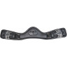 Cilha de couro HKM Dressage Anatomic elástica - Preto
