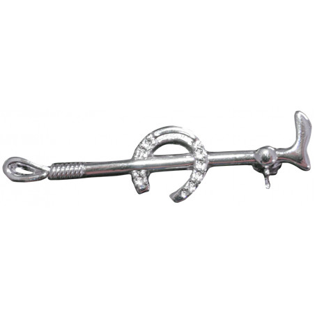 Alfinete de gravata prateado HKM Horseshoe