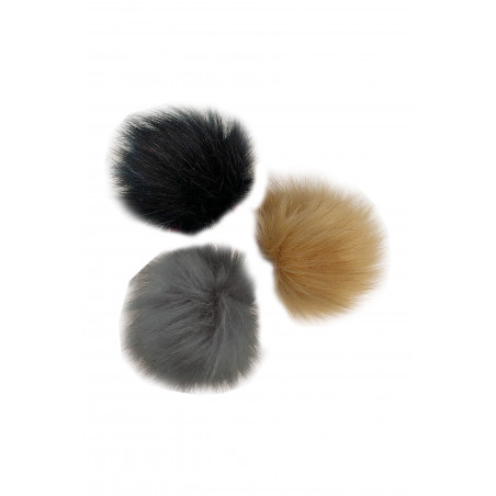 Pompom para gorro HKM com 3 unidades