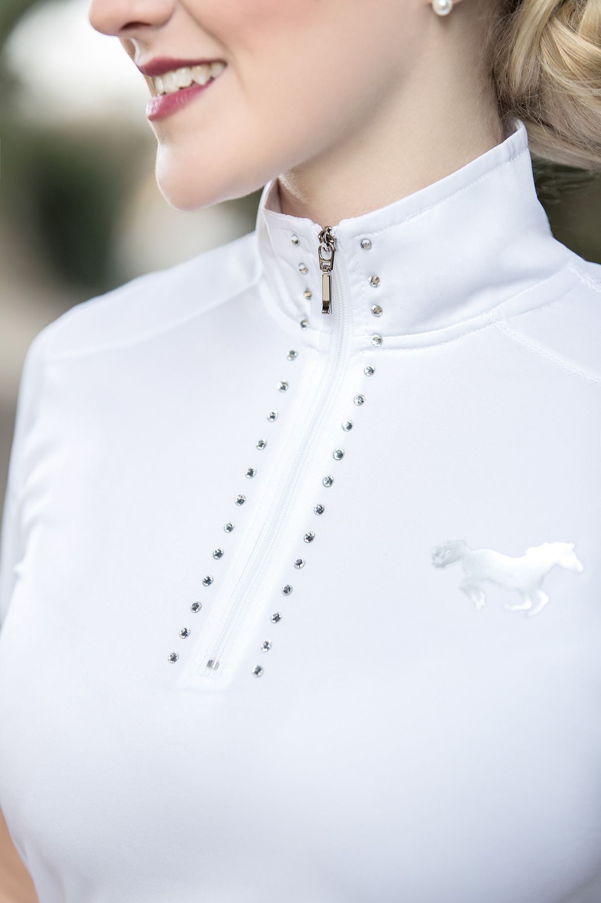 Polo de competição High Function HKM Branco Polo de competição High Function HKM Branco