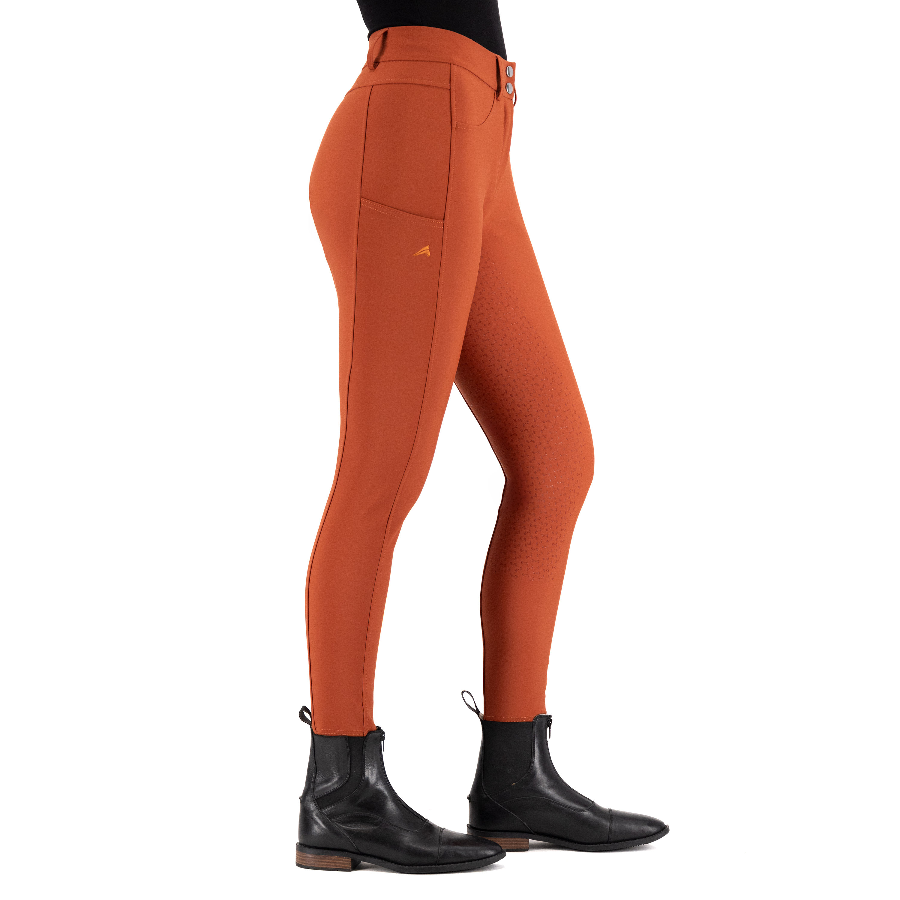 Calça de equitação Euro-Star Empressive FullGrip Cinábrio escuro Laranja
