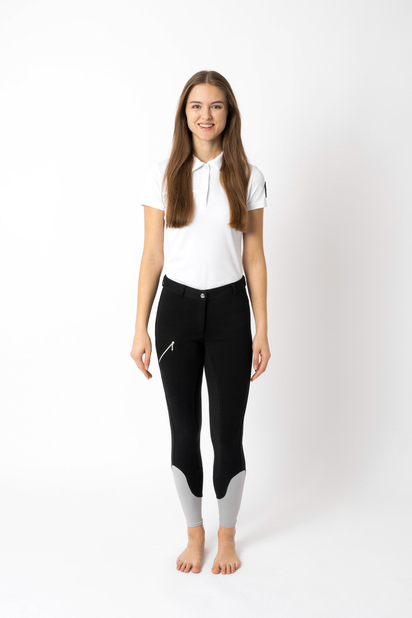 Calça de equitação Horze Felicia com grip integral Marinho escuro Azul