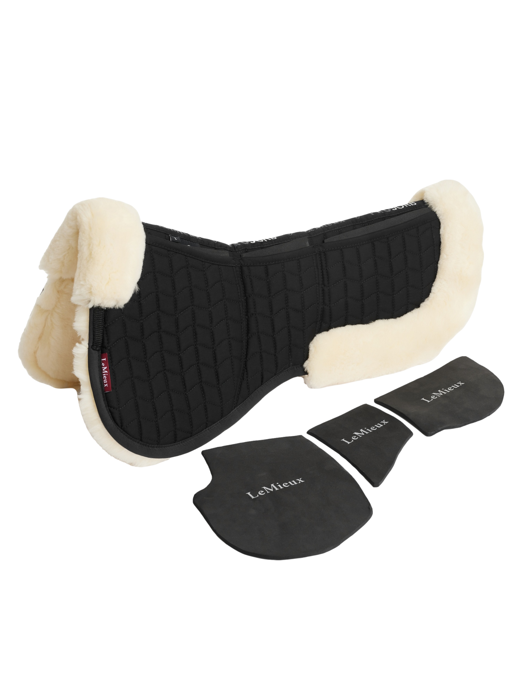 Amortecedor com calços LeMieux Merino + ProSorb 3 bolsos Preto / natural Amortecedor com calços LeMieux Merino + ProSorb 3 bolsos Preto / natural