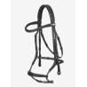 Bridão LeMieux Arika muserola anatômica ajustável - Preto / prata