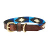 Coleira para cão Weatherbeeta couro Polo - Cowdray castanho / azul / azul