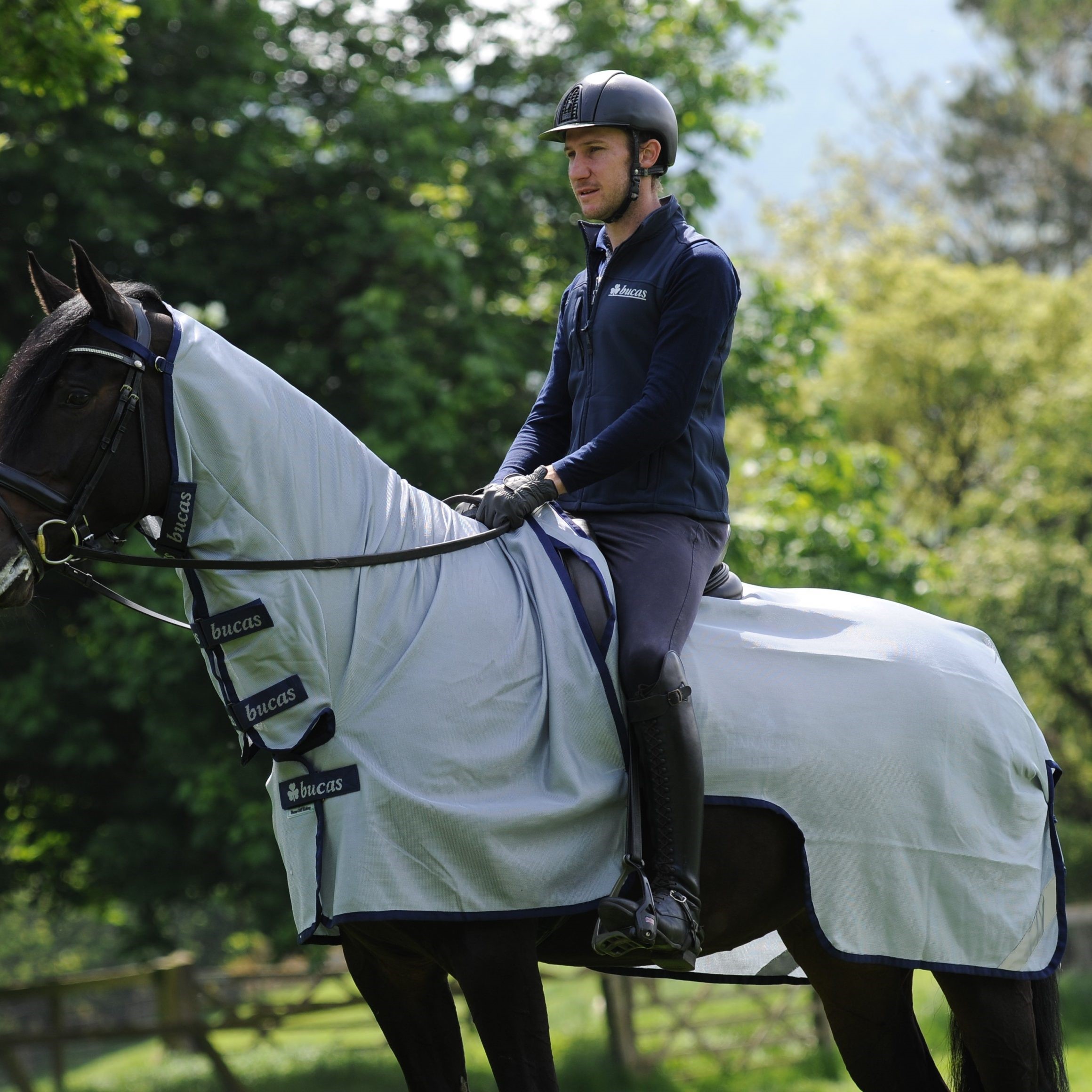 Capa anti-moscas Bucas Buzz-Off Riding Azul