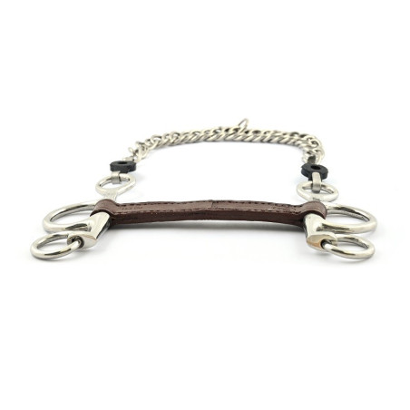 Mors Jump'In em couro Pelham hastes pequenas reto