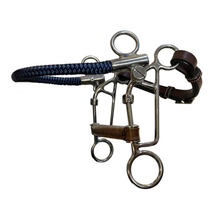 Mors tandem Jump'In couro redondo