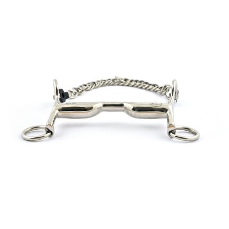 Freio de bridão Jump'In ramos pequenos com passagem de língua em inox