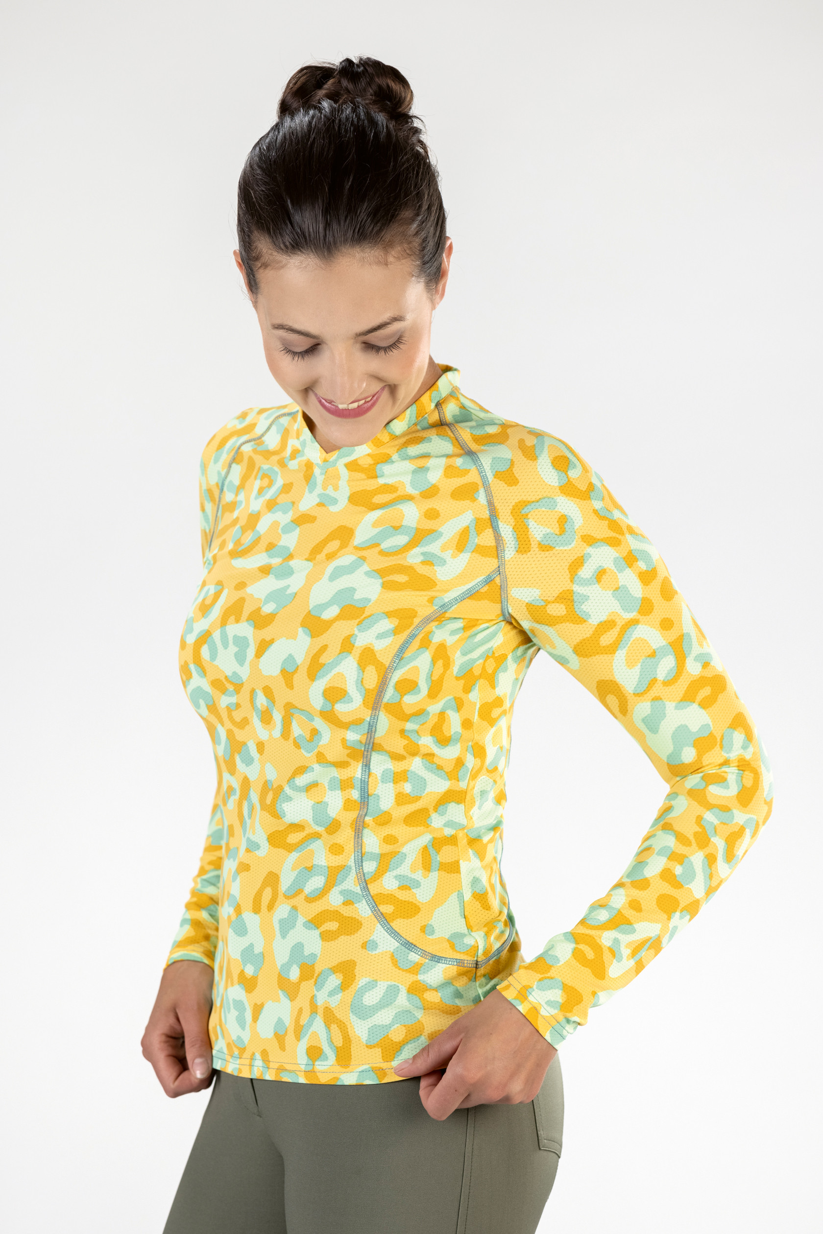 T-shirt Clolour Breeze de manga comprida HKM Natural Castanho