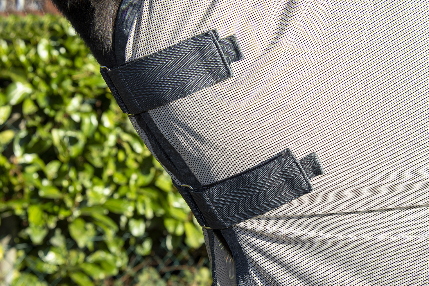 Capa anti-moscas com franjas Stylec.amovível HKM Prateado / cinza Prata Capa anti-moscas com franjas Stylec.amovível HKM Prateado / cinza Prata