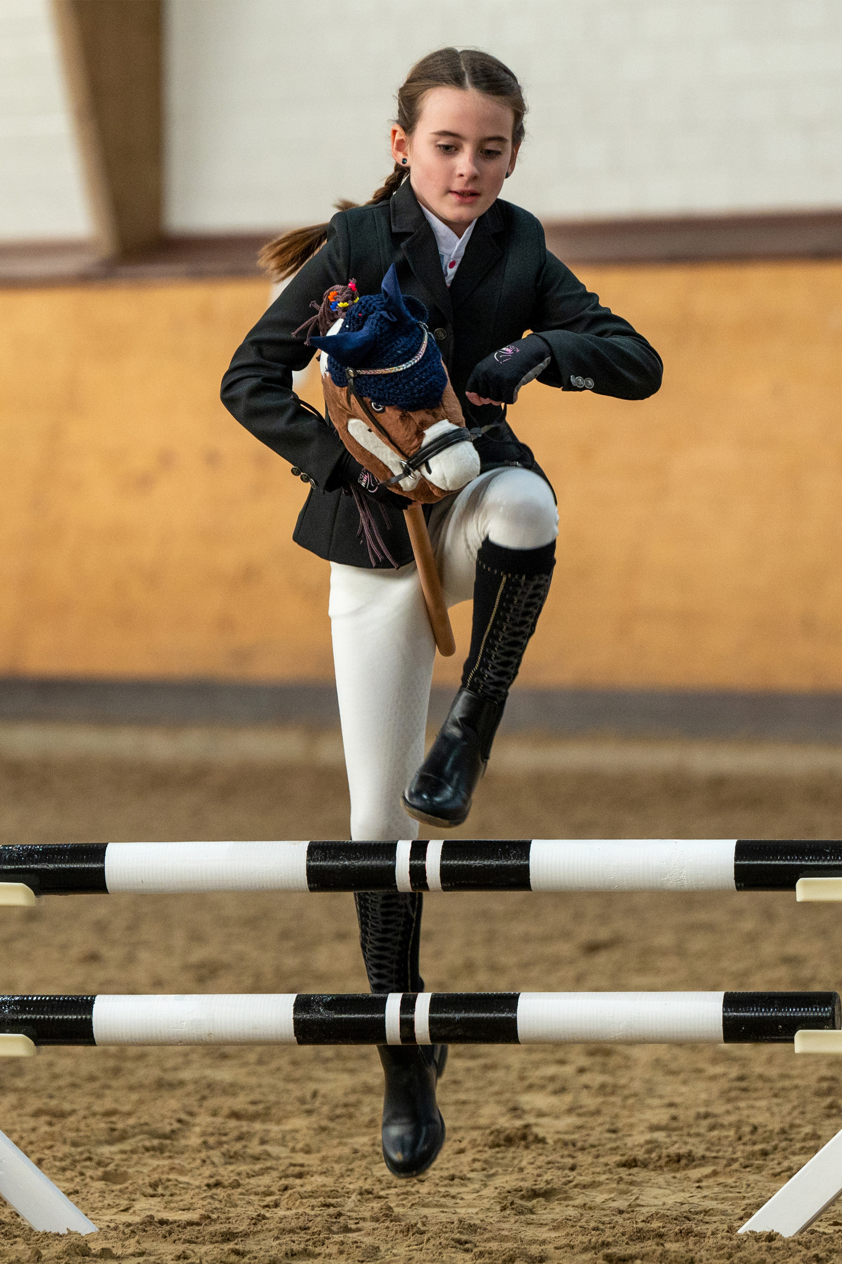 Luvas Hobby Horsing HKM Preto / cinza Cinzento