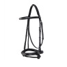 Brida inglesa de couro com bordados Deco Equestro - Preto