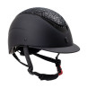 Capacete feminino Galaxy com viseira estreita e strass Equestro - Preto / preto brilhante
