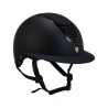 Capacete ultraleve em plástico fosco resistente com viseira larga (3 acolchoamentos) Eclipse Equestro - Preto / preto