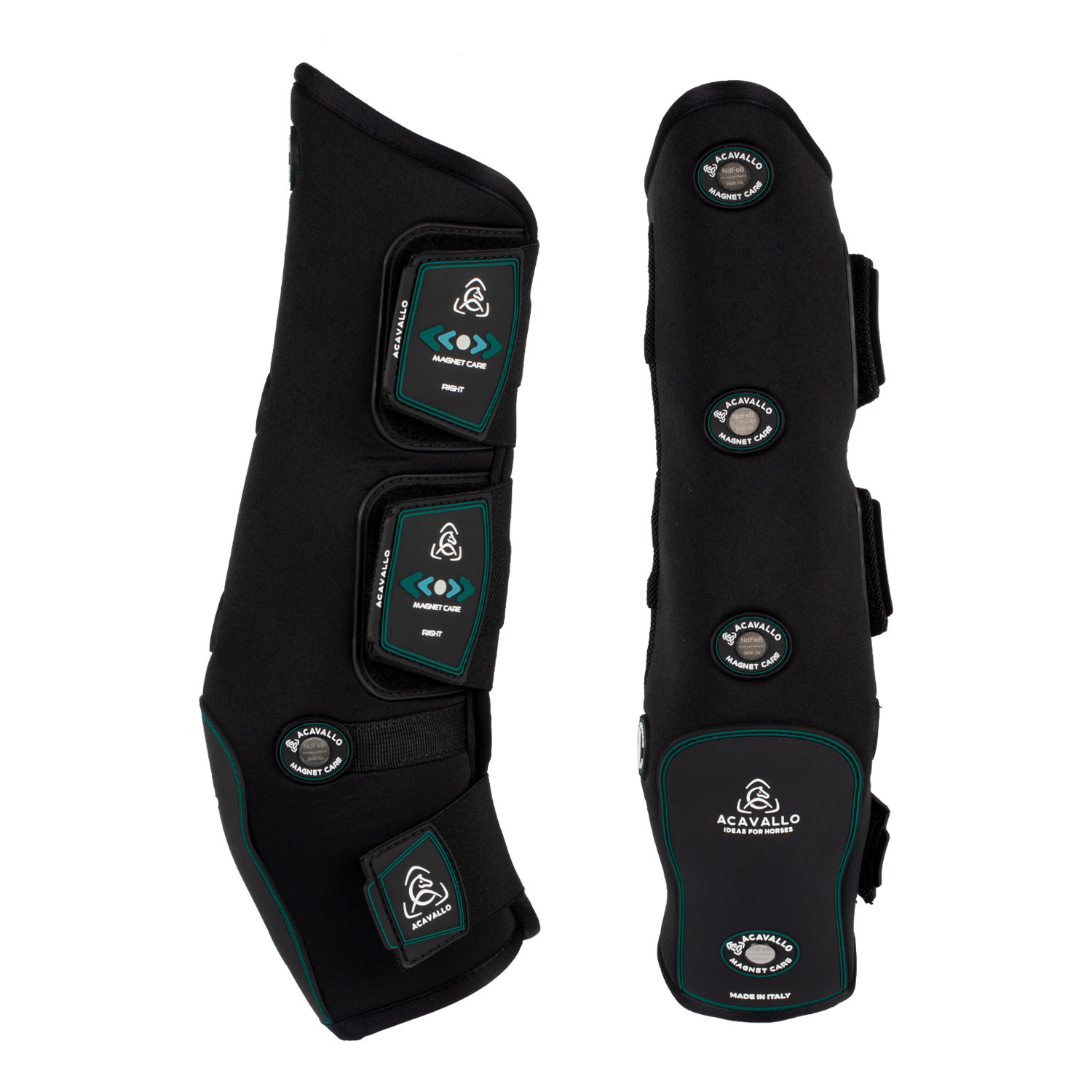 Guêtres magnéticas Magnet Care dianteiras Acavallo Preto