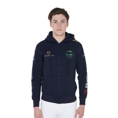 Sweatshirt com capuz com multi-logotipo masculino Equestro
