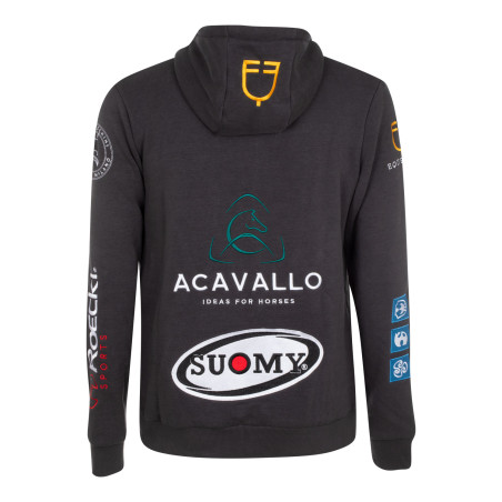 Sweatshirt com capuz masculino com multi-logotipo Equestro
