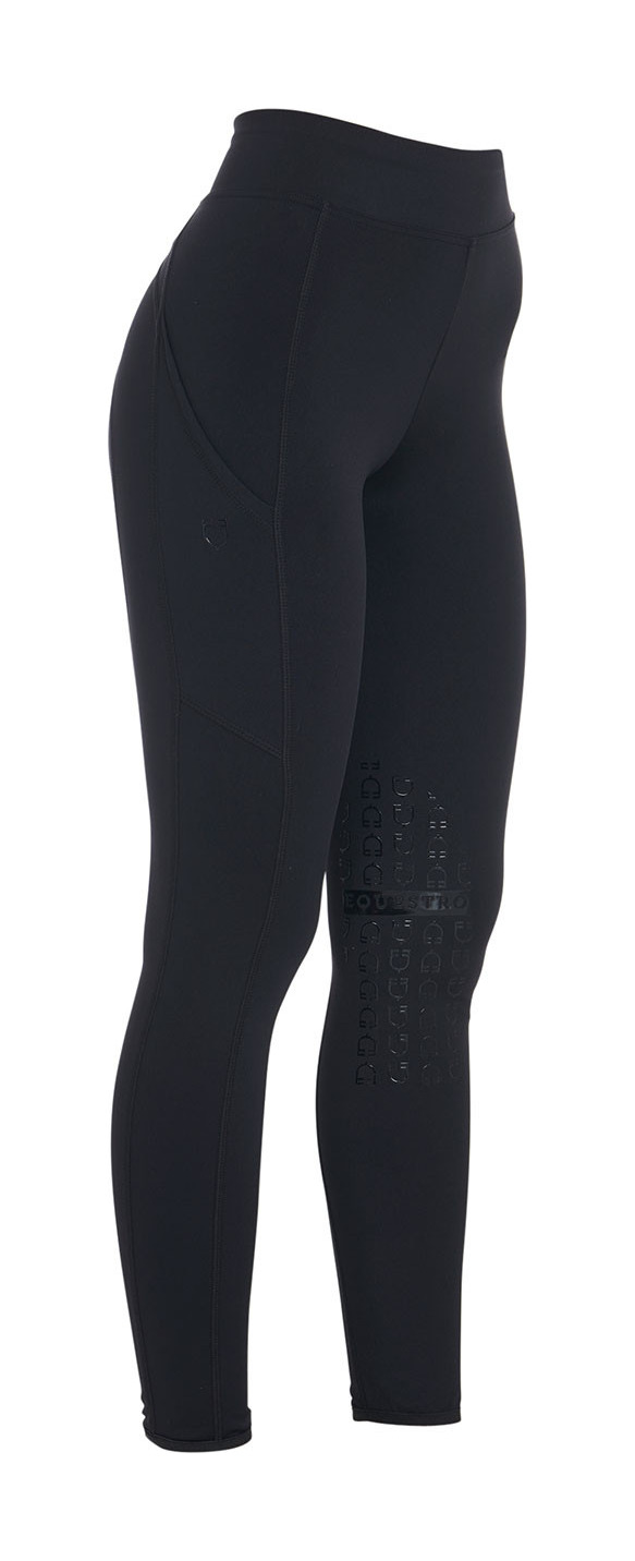 Legging ajustado em tecido técnico elástico feminino Kao Light Equestro Preto / preto
