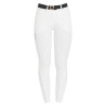Calça feminina com grip no joelho em tecido técnico Clio Equestro - Branco
