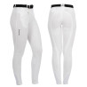 Calça feminina Selene com grip no joelho em algodão elástico Equestro - Branco