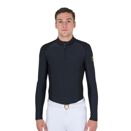 Polo de treino ajustado de mangas compridas masculino Equestro