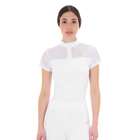 Polo com inserções em malha feminino Equestro