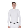 Langarm-Poloshirt aus technischem Fleecestoff Herren Warm+ Equestro - Branco