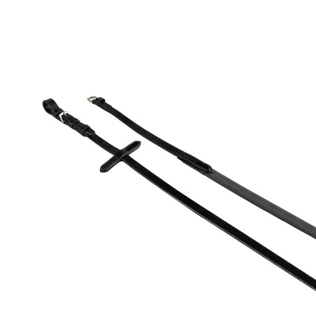 Rédeas de couro e borracha lisa Equestro