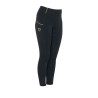 Legging justo para menina com grip e logótipo Equestro - Preto