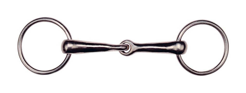 Bridão equitação anéis duplos aço niquelado