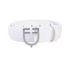 Cinto elástico de couro com fivela com logotipo Equestro - Prata / branco
