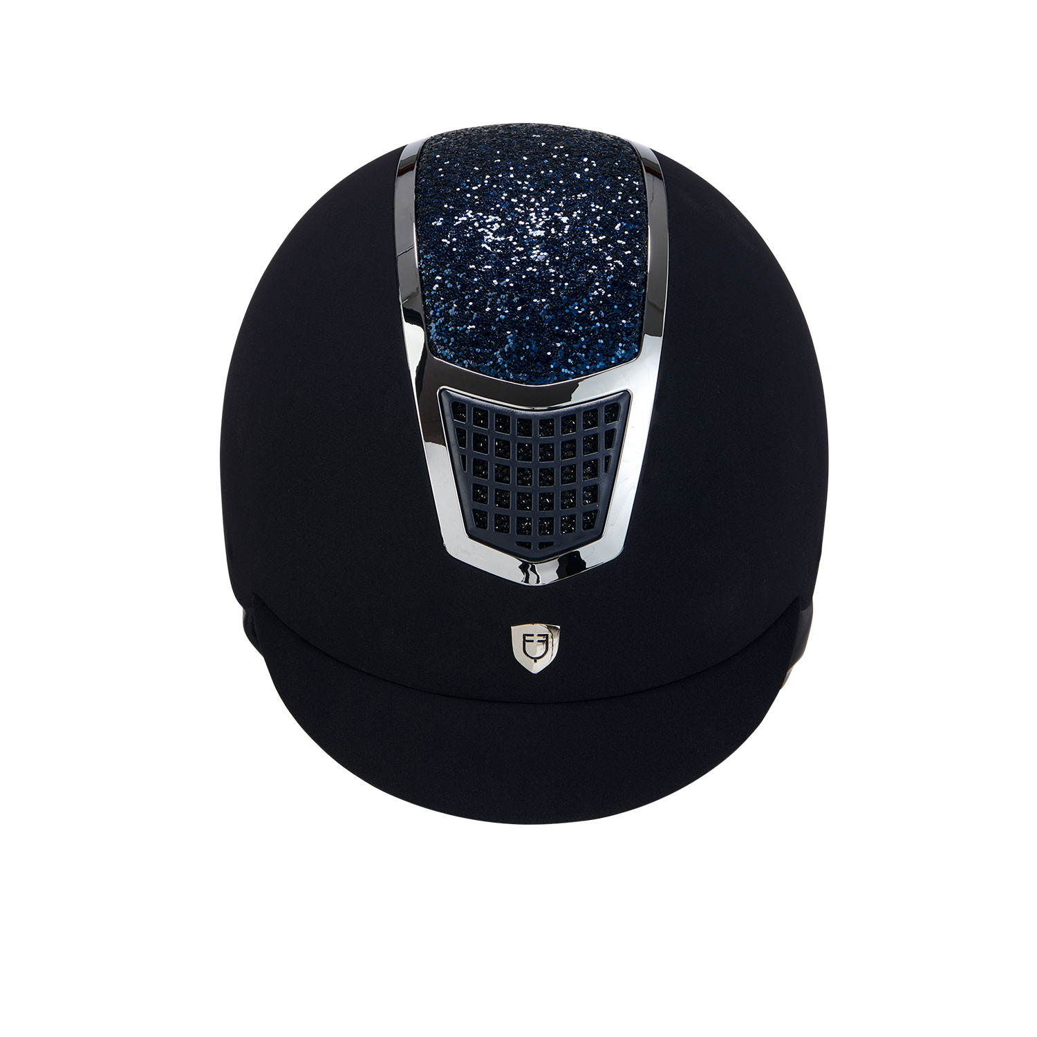 Capacete de veludo ultraleve com strass Eclipse Equestro Preto / prata