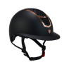 Capacete Eclipse com strass e viseira larga (3 acolchoamentos) Equestro - Preto / ouro rosa